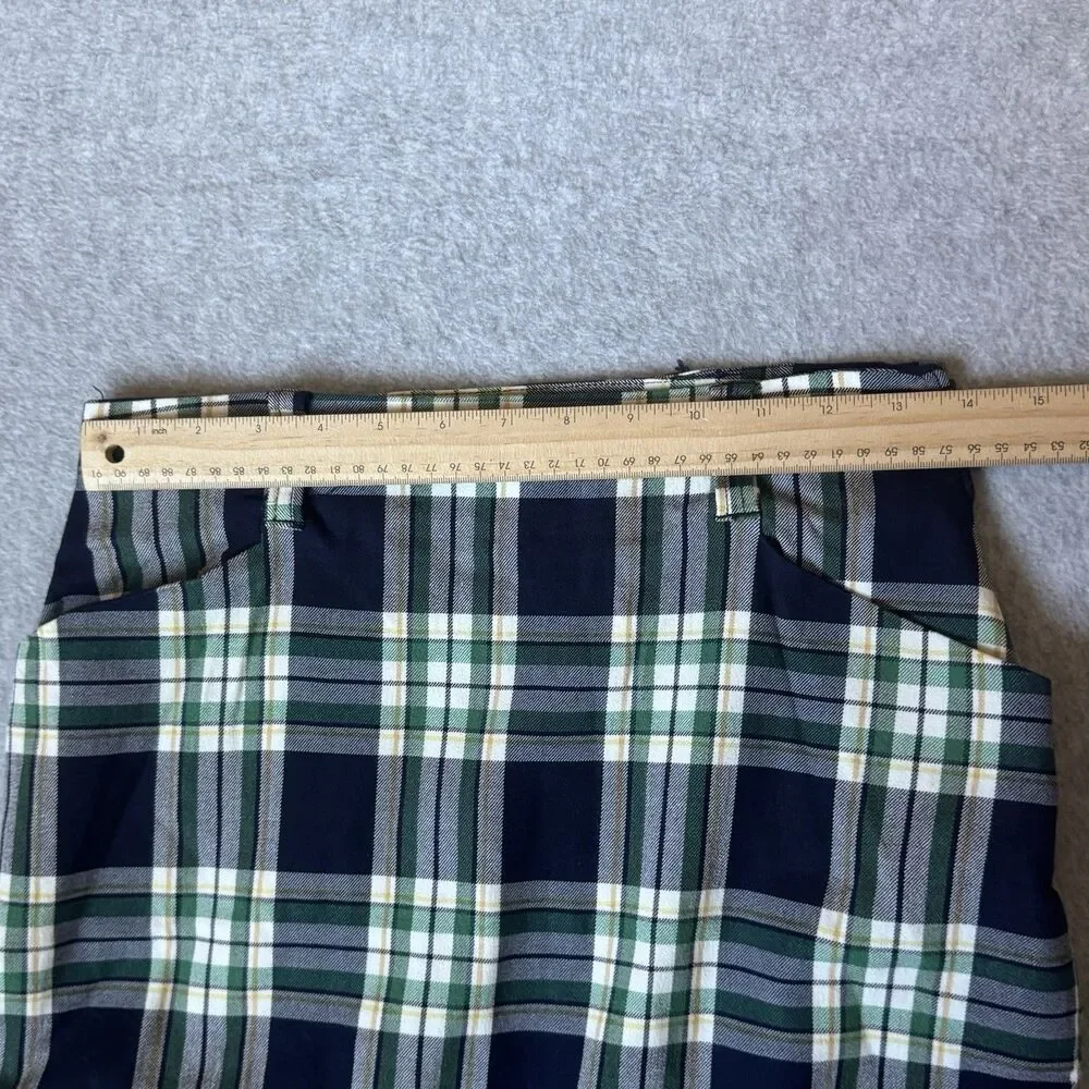 VTG The Limited Pencil Midi Skirt Blue Plaid Small High Waist Made In Italy